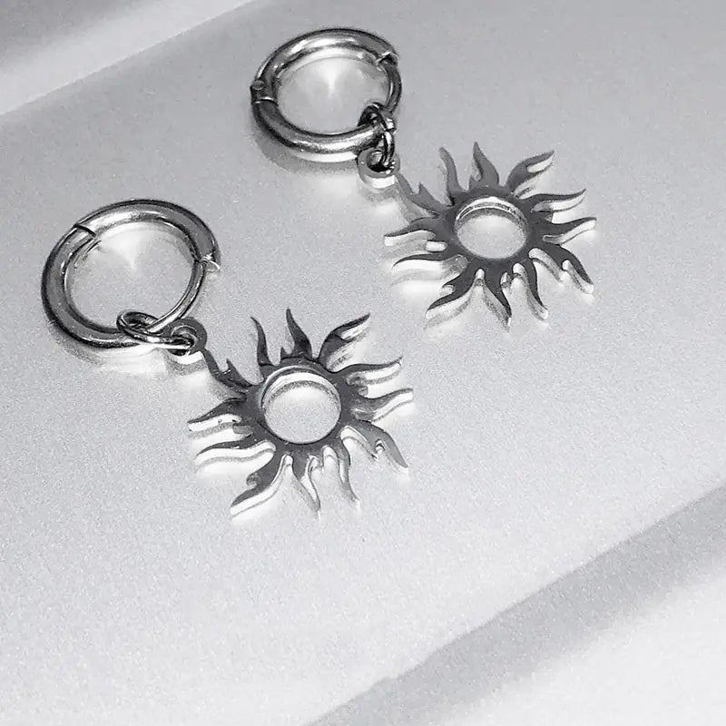 Sunflower Earrings in Stainless Steel for Men & Women