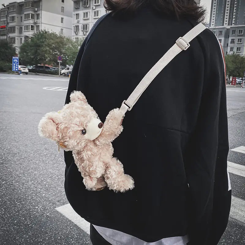 Cute Plush Bear Shoulder Bag for Women