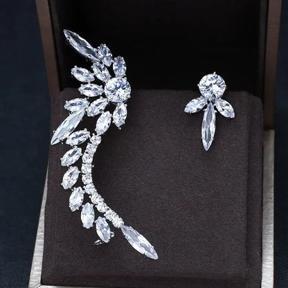Fashionable Asymmetric Zircon Earrings for Women