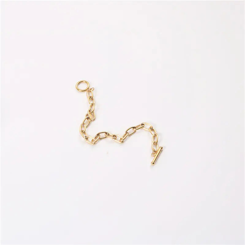 Chunky Chain OT Clasp Bracelet for Women - Retro Style