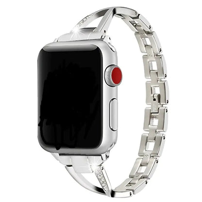 Apple Watch Band X-Type Stainless Steel with Diamonds