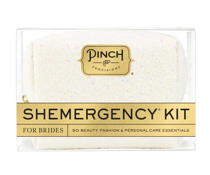 Pinch Provisions Pearl Shemergency Kit for Brides Includes 50 Must-Have Emergency Essential Items for The Big Day Mid-Size Multi-Functional Pouch Perfect Survival Kit for Wedding Day