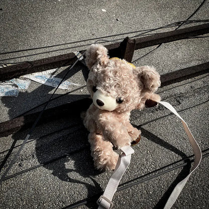 Cute Plush Bear Shoulder Bag for Women