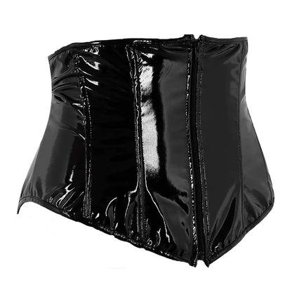 Sexy Short PU Leather Waist Clip Corset for Women