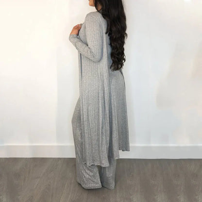 Fashionable Autumn Winter Striped Long Sleeve Set