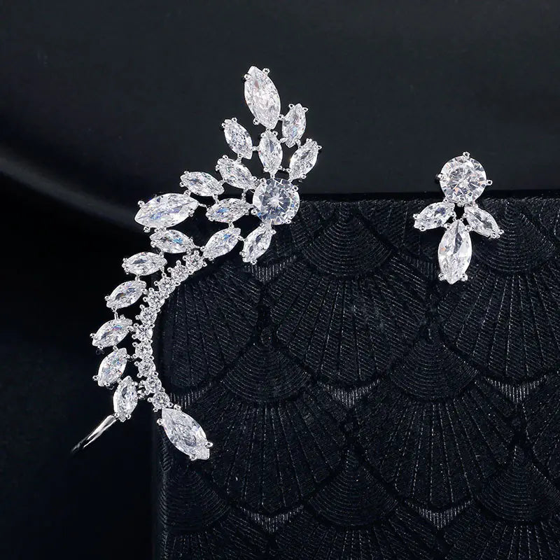 Fashionable Asymmetric Zircon Earrings for Women