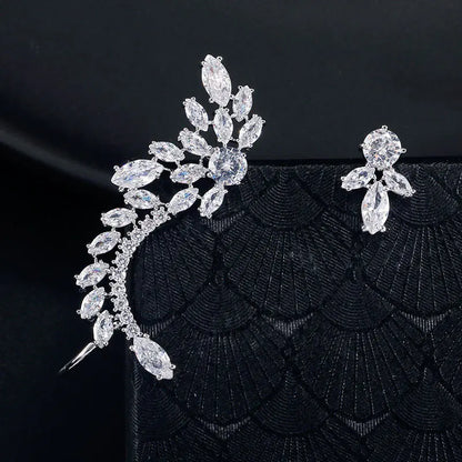 Fashionable Asymmetric Zircon Earrings for Women