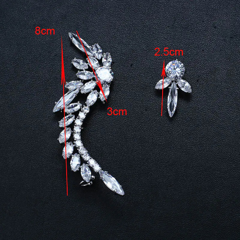 Fashionable Asymmetric Zircon Earrings for Women