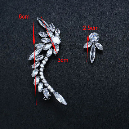 Fashionable Asymmetric Zircon Earrings for Women