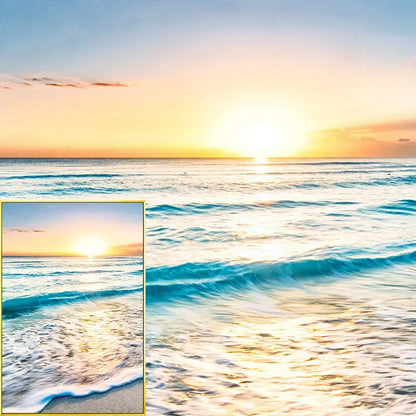 3pcs Modern Wave Beach Sunset Canvas Wall Art (15.7"x23.6")