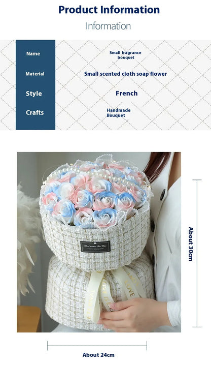 Classic Blue Rose Soap Bridal Bouquet