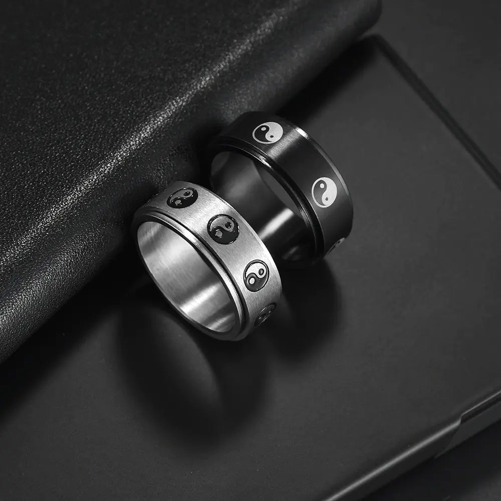 Stainless Steel Turning Decompression Gossip Ring for All