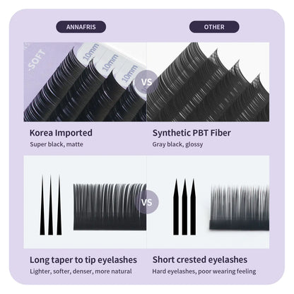 Handcrafted Dense Row Implant Eyelashes, BASF PBT Material