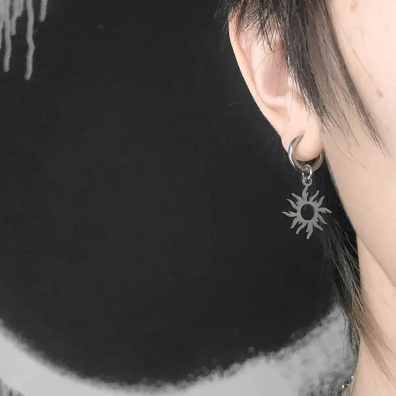 Sunflower Earrings in Stainless Steel for Men & Women