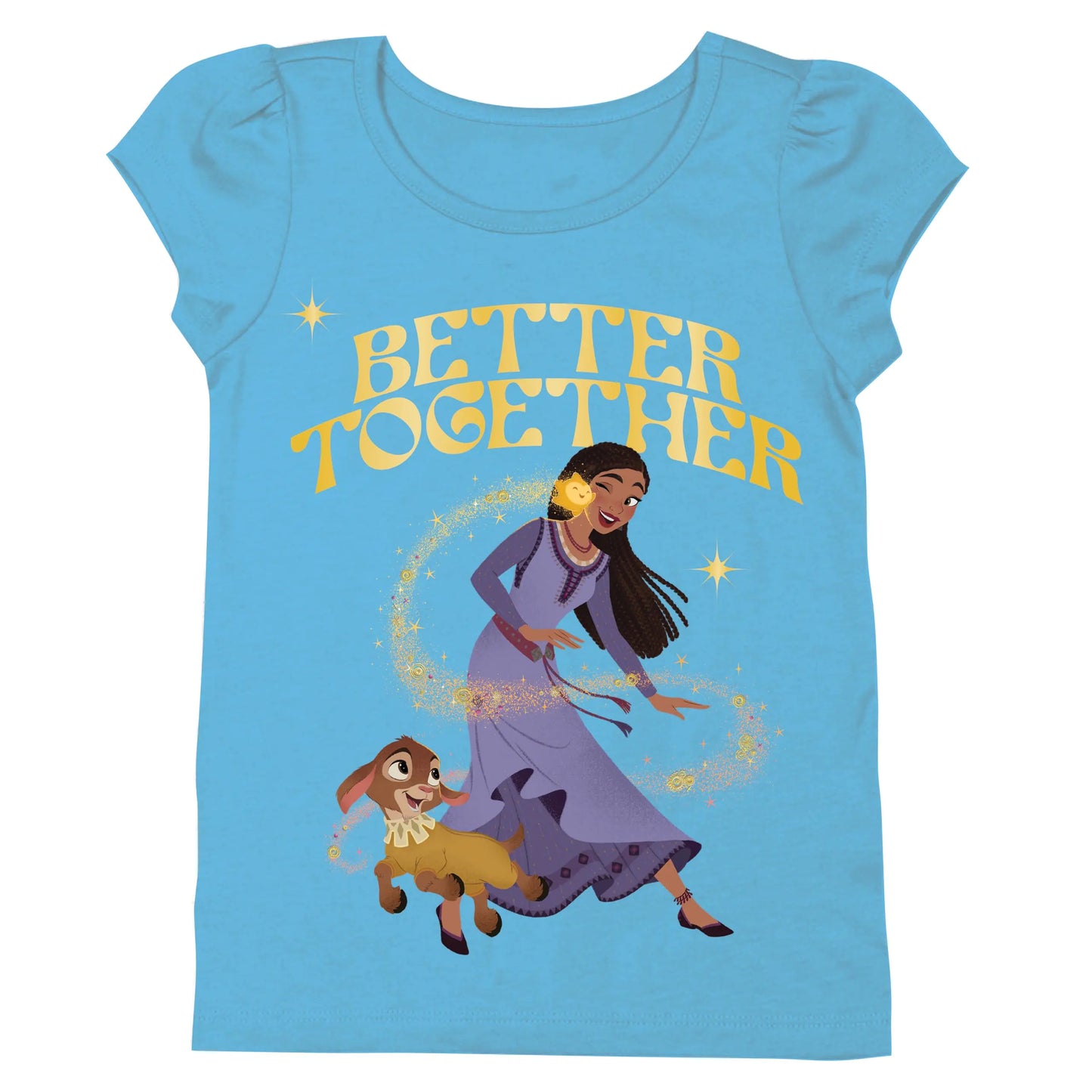 Disney Girls Wish Movie Asha Star & Valentino Short Sleeve T-Shirt-Sizes 2-16Turquoise