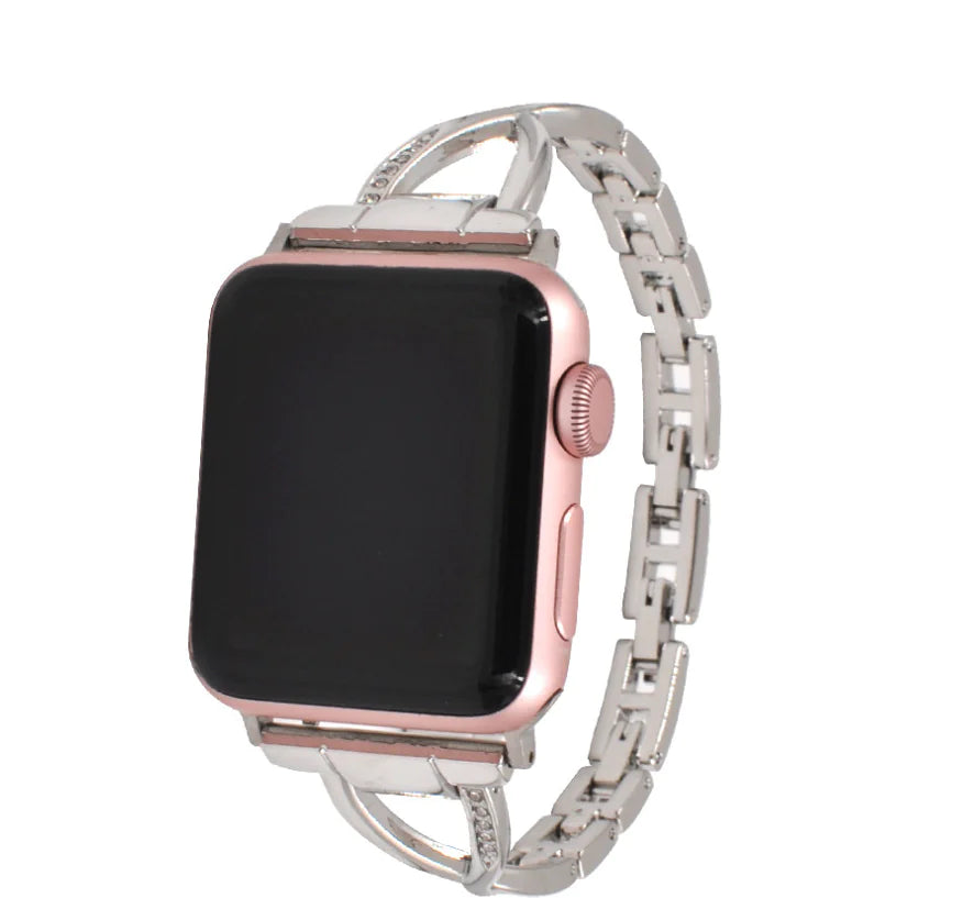 Apple Watch Band X-Type Stainless Steel with Diamonds