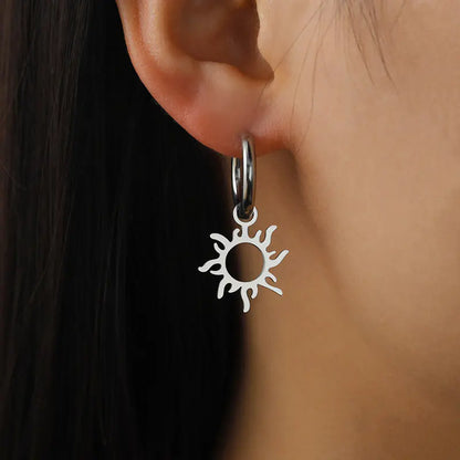 Sunflower Earrings in Stainless Steel for Men & Women