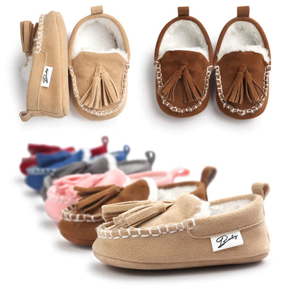 Winter Baby Moccasins, Soft Non-Slip Walking Shoes