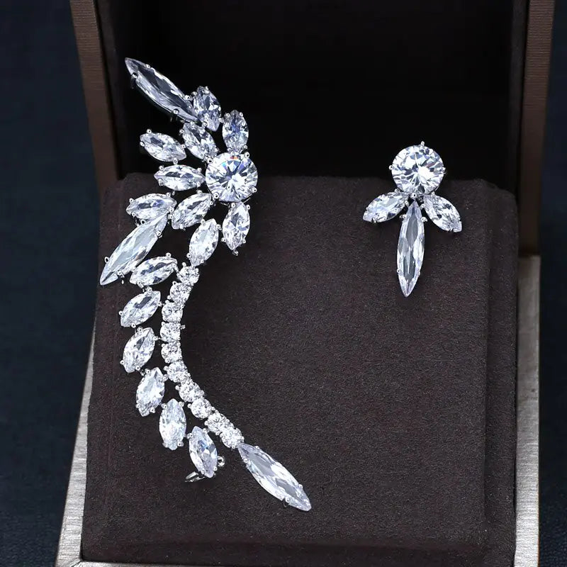 Fashionable Asymmetric Zircon Earrings for Women