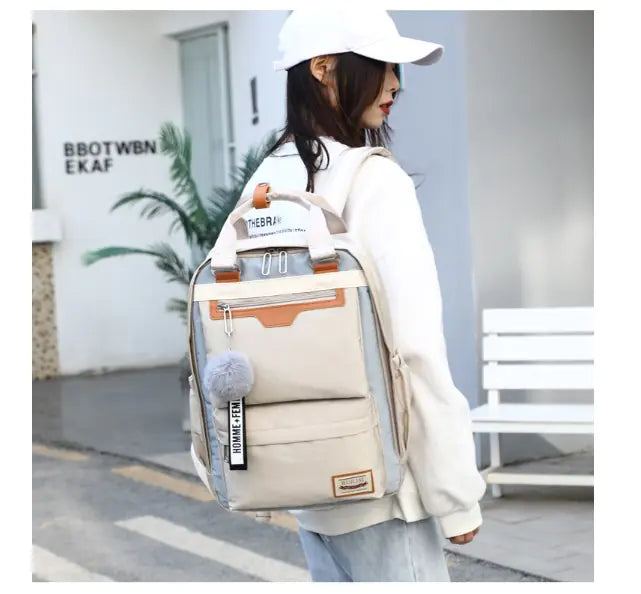 Waterproof Oxford Cloth Backpack for Students (14-inch)