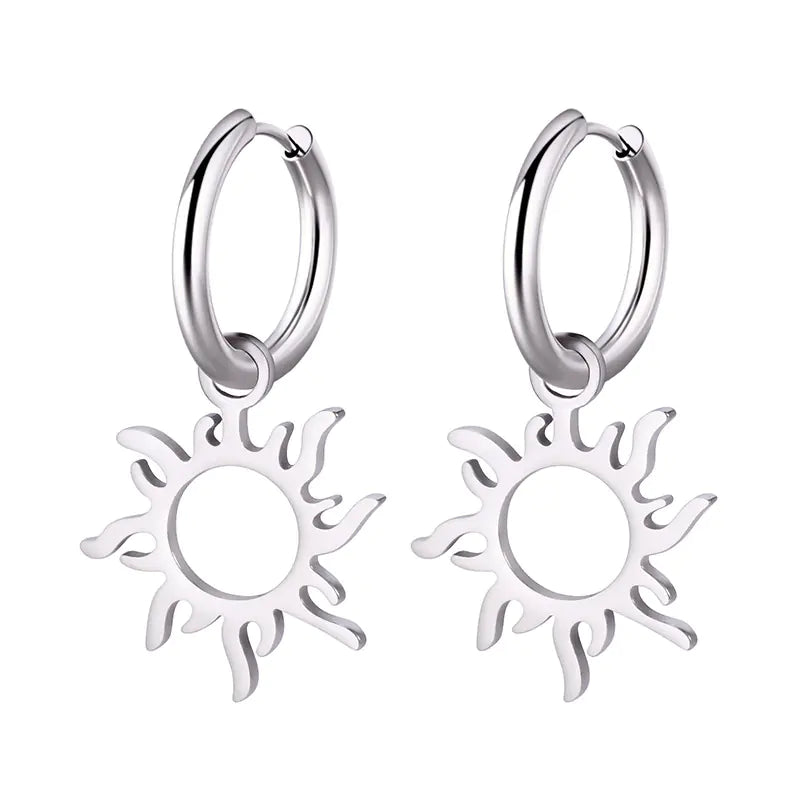 Sunflower Earrings in Stainless Steel for Men & Women
